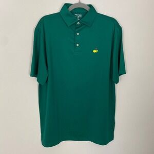 Masters Tech Golf Polo Shirt Augusta Forest Green Mens Medium Short Sleeves Logo